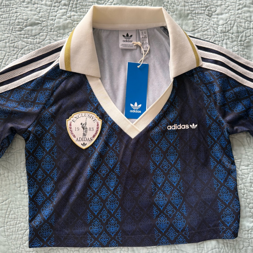 NWT adidas Originals Retro Sports Cricket-Inspired Jersey Tops